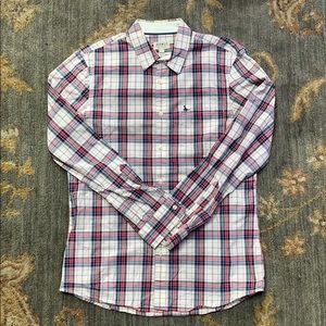 Jack Wills, White/Red/Blue plaid button up, slim